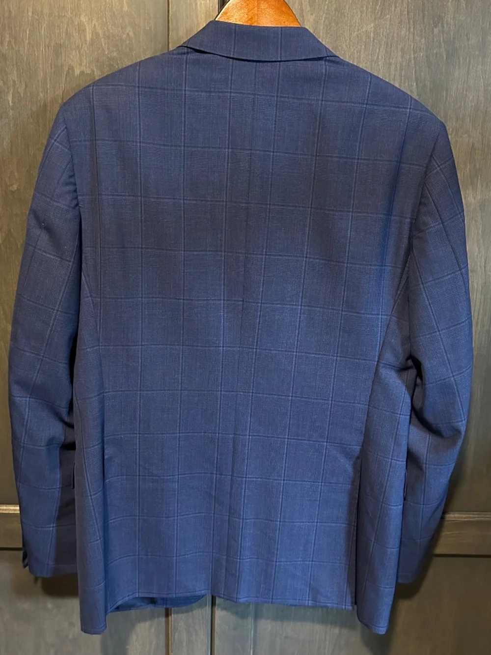 Canali 1934 Impeccabile Wool Classic Fit Navy Blue Tonal Plaid Suit Jacket 40R